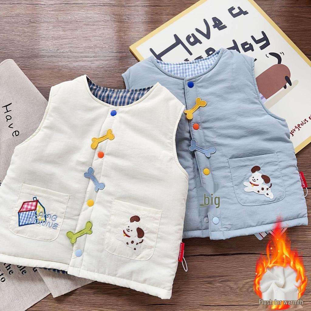 2025 New Girls' Fleece-Lined Vest: Warm, Thickened Autumn/Winter Outerwear for Children