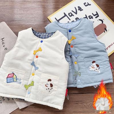 2025 Autumn/Winter Kids' Fleece-Lined Warm Vest for Boys, New Style