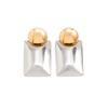 New Minimalist Smooth Geometric Rectangular Drop Earrings for Women Punk Golden Silvery Pendant Earrings Jewelry Accessorie