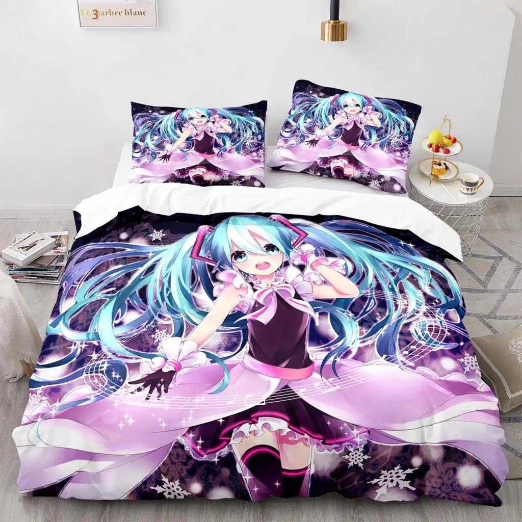Beautiful girl in the future Bedding Set Single Twin Full Queen King Size Bed Set Aldult Boy Bedroom Duvetcover Set 3D Anime 012