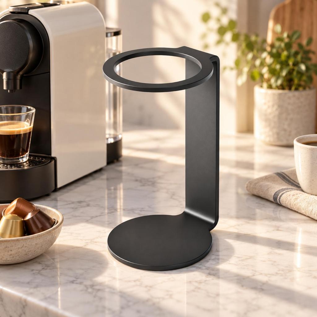 Black Metal Coffee Machine Stand Compact Freestanding with