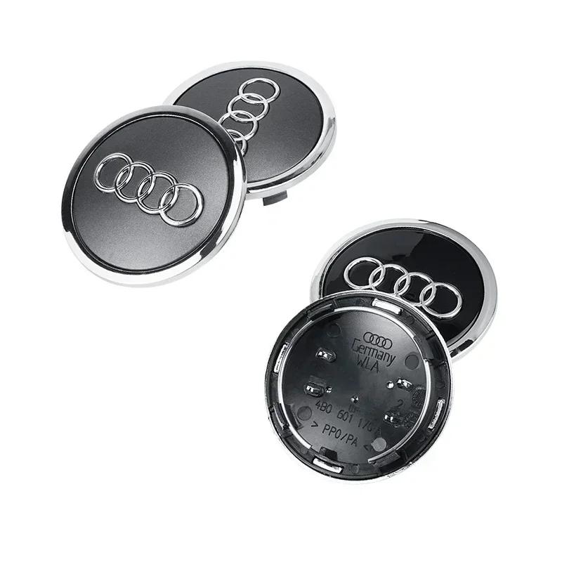 For Audi B5 Hub Caps Hot For Audi 4pcs 60/ 61/68/69mm Audi wheel hub center cover wheel badge is suitable for Audi TT RS A3A4A5A7A8S5 S6