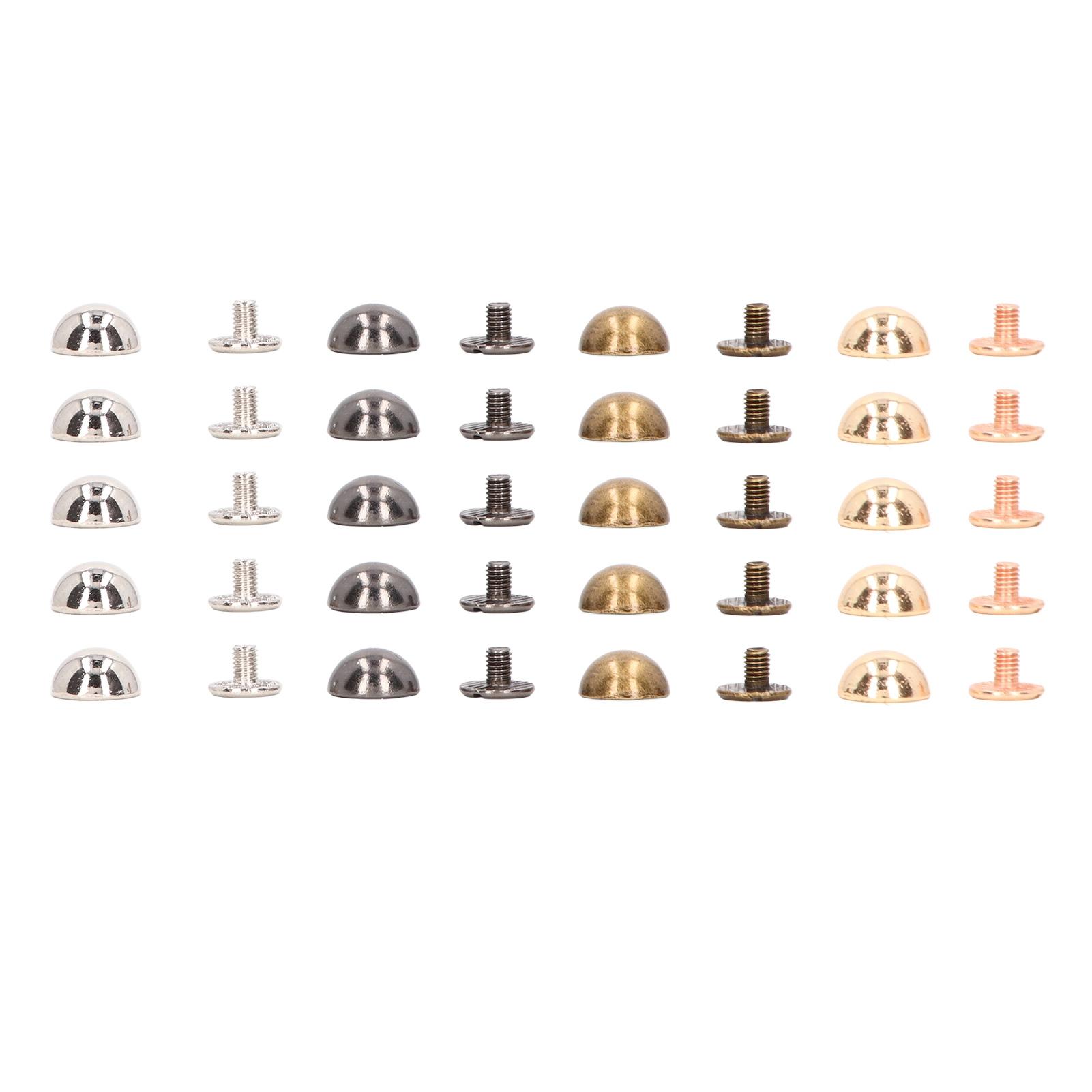 

20Sets Screw Dome Stud Rivets Rustproof 4 Colors Round Head Rivets for Decorating Clothing Shoes Bags Pet Collars