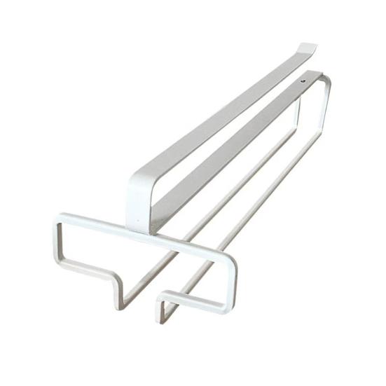 

Тримач для келихів червоного вина Потовщений металевий дерев яний кронштейн Стабільний Антикорозійний Кріплення на клей Без свердління Зберігання догори дном Декоративна кухонна полиця білий