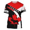2025 Mode Nouveau T-shirt Canada Vêtements Homme Harajuku Street Fashion T-shirts Impression 3D Feuille d'érable Motif Cerf T-shirt Populaire Top