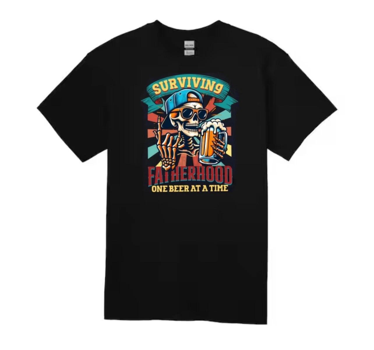 Surviving Fatherhood One Beer At A Time Tshirt S-2XL- Fathers Day Gift L