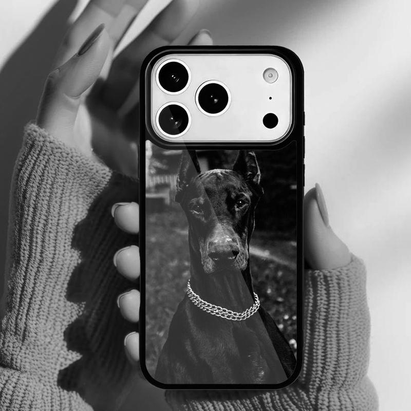 Dobermann Hund Handyhülle für iPhone 17 16 15 14 13 Pro Max Rückabdeckung für 12 11 Pro Hülle
