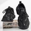 Pure Black Men's Casual Sneakers Outdoor Sports Shoes Breathable Wear-resistant Rubber Outsole Comfortable Shoes for Men