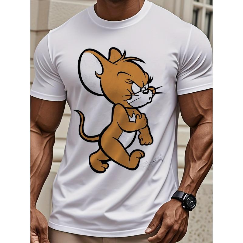 

Європейські розміри Чоловіча футболка Tom and Jerry | Смішна футболка з принтом, Короткий рукав, Для будь-якої пори року 3XL білий