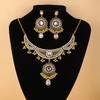 Vintage Ethnic Rhinestone Necklace & Earrings Set
