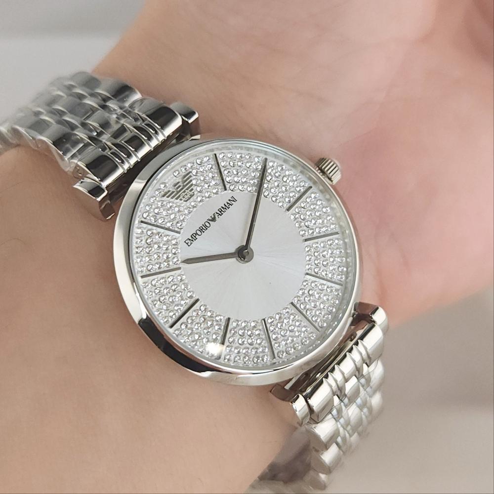 

Emporio Armani Armani Watch Silver Cubic Модные женские металлические часы AR11445
