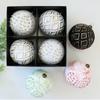 4pcs 10cm White Gold Christmas Ball Ornament Matte Retro Light Luxury Hanging Pendant for Christmas Tree Decorations