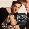 Triangle watch stainless steel men fashion stylish unique PU strap cool handsome gift anniversary birthday black