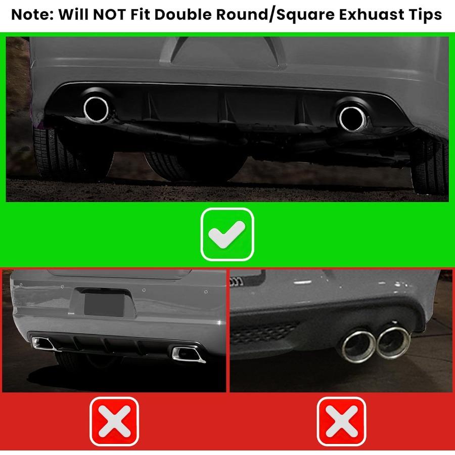 Rear Diffuser Compatible with 20122014 Dodge Charger SRT8 V2 Style Rear Bumper Diffuser Lip Splitter Valance Matte Black for En
