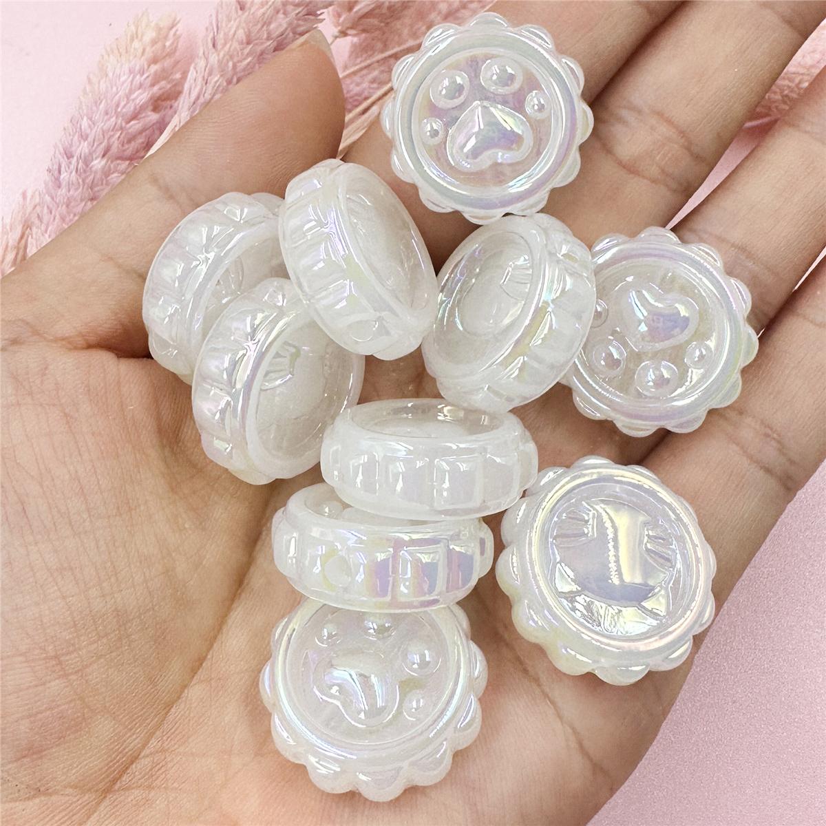 

Креативные 10 шт. Ожерелье в виде кошачьей лапы Акриловые бусины Материалы ручной работы Изготовление браслета и ожерелья 23,5 мм Браслет DIY Ювелирные аксессуары DIY белый