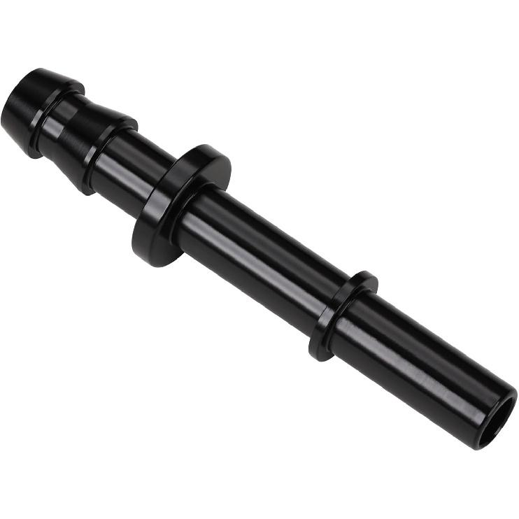 5/16 Hose Barb to 5/16 SAE Quick Connect Disconnect Male Fuel Fitting Adapter Aluminum Black