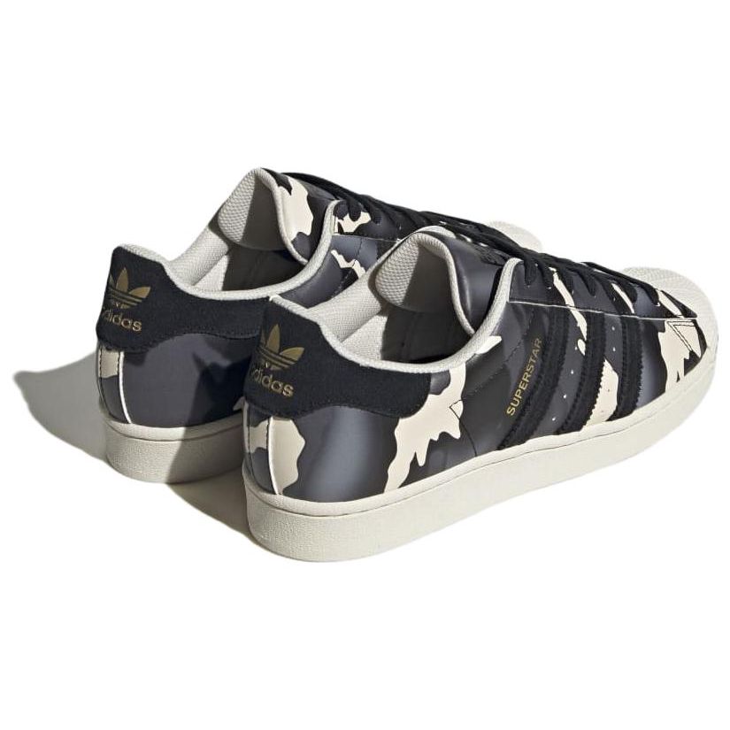 adidas Pánske dámske Superstar 'Core Black Cloud White' Camo Čierne biele ležérne topánky GY2566