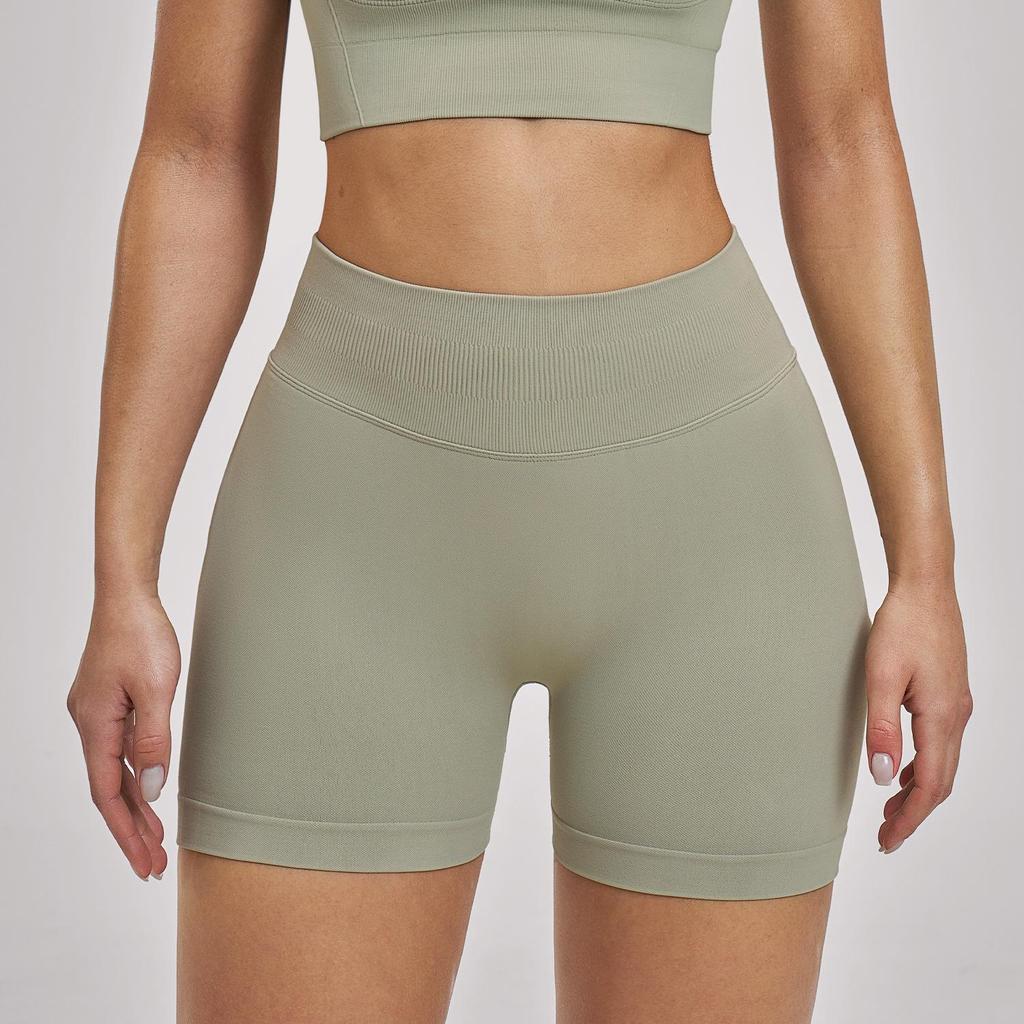 ZeChuang Women's Seamless High Waist Yoga Shorts - Butt-Lifting, Quick-Drying Summer Fitness Pants