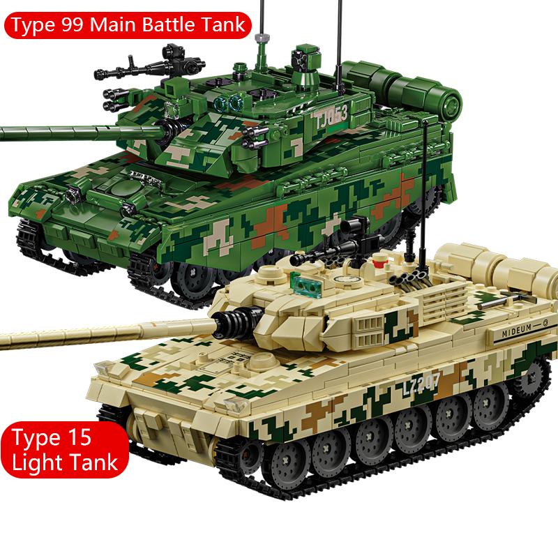 99 Type Main Battle Tank Building Blocks, 15 Type Tank Puzzle Assembly Toy Armored Vehicle, Boys' DIY by Hand, Children's Gifts
