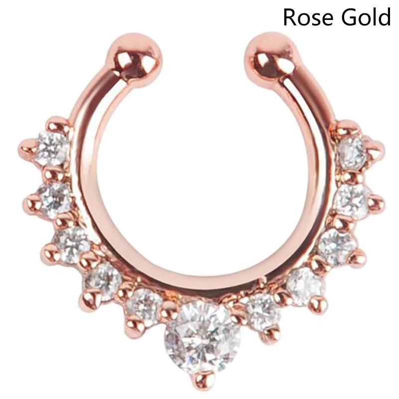 1 Pcs Fake Piercing Nose Ring For Women Clip Septum Rock Hip Hop Punk  Body Jewelry Fake Perforation Nose Studs