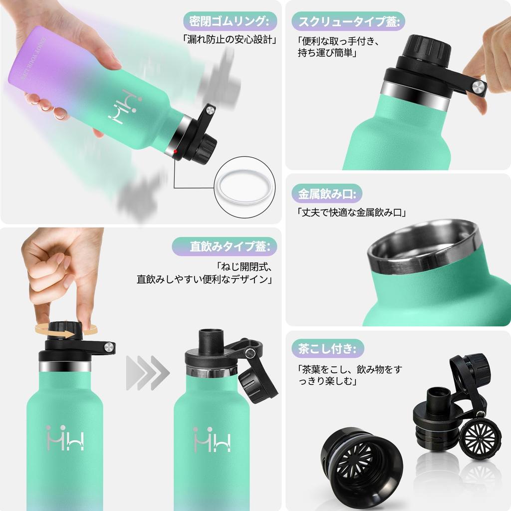 KollyKolla 500ml Stainless Steel Water Direct Seamless Large Easy To Suitable for Carbonated Stylish Vacuum Keeps Drinks Cold and Suitable for Boys