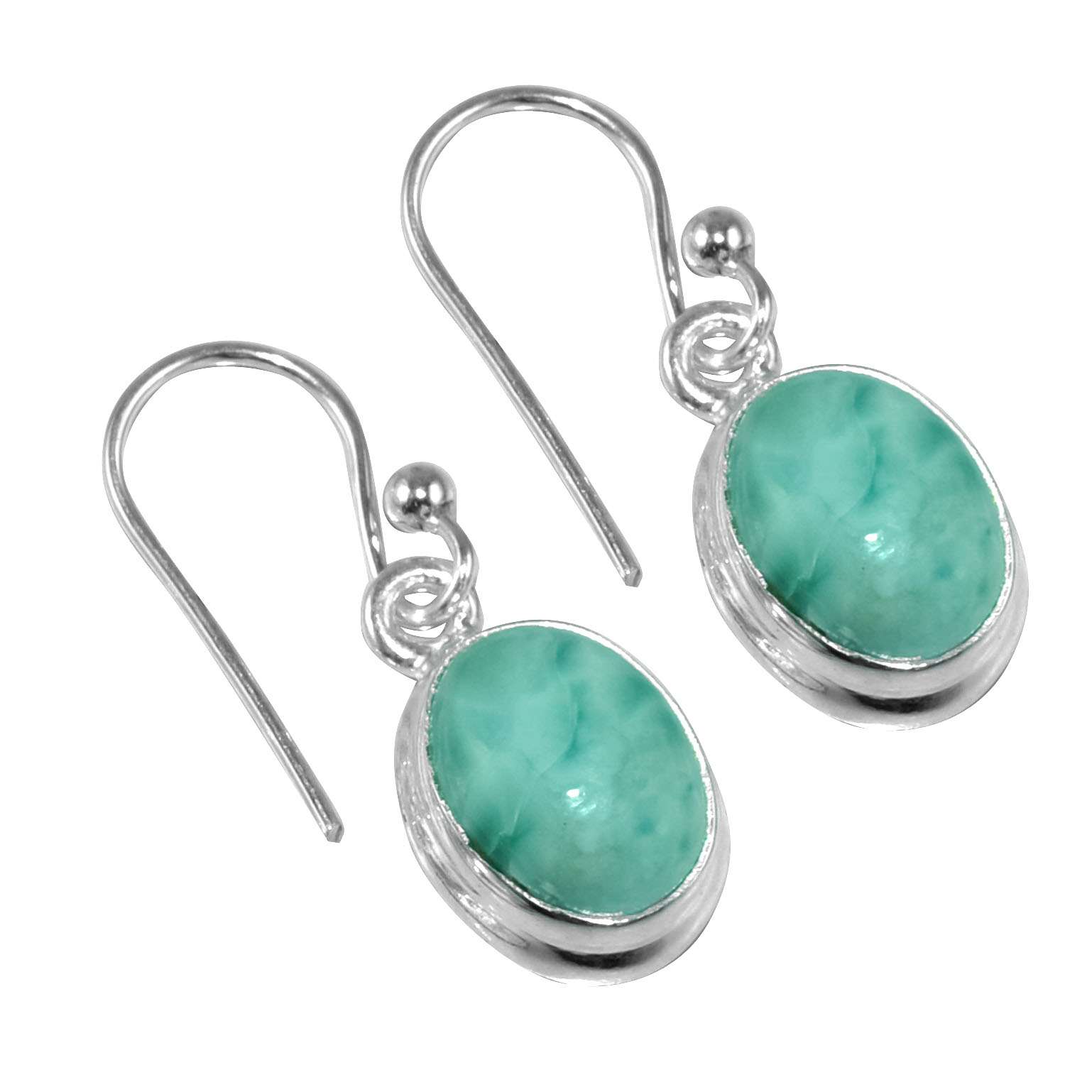 

Серьги с драгоценными камнями Ларимар, твердые серьги из стерлингового серебра 925 пробы, серьги ручной работы, ювелирные изделия, подарок для женщин и девочек, E-1654