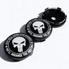 4 Stück Totenkopf Logo Emblem Abzeichen Auto Radnabenkappen 60MM 56MM Räder Radkappe Felge Radnabendeckel Staubschutz Ersatz Auto Zubehör