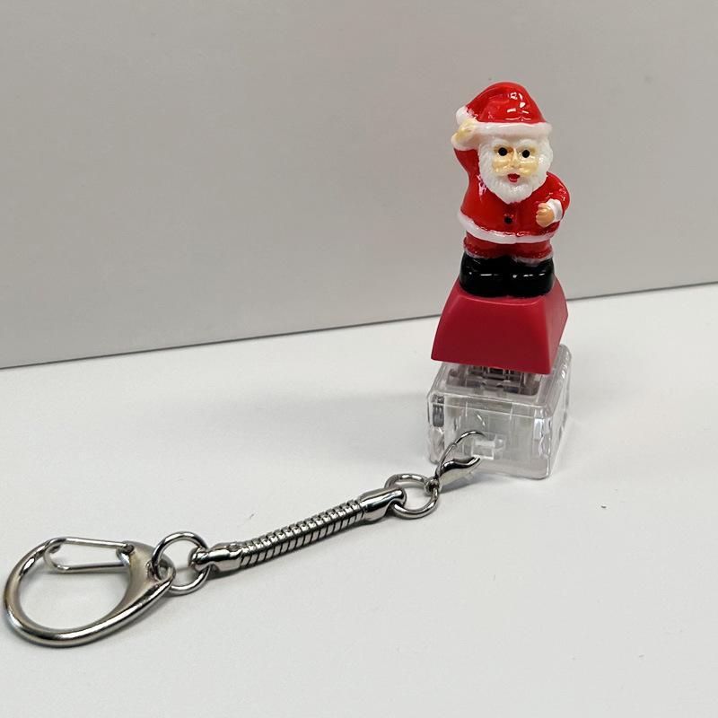 Christmas Themed Keyboard Keychain Stress Relief Toys Keychain Fidget Keyboard Clicker Button Key Chain Bag Charm Pendant