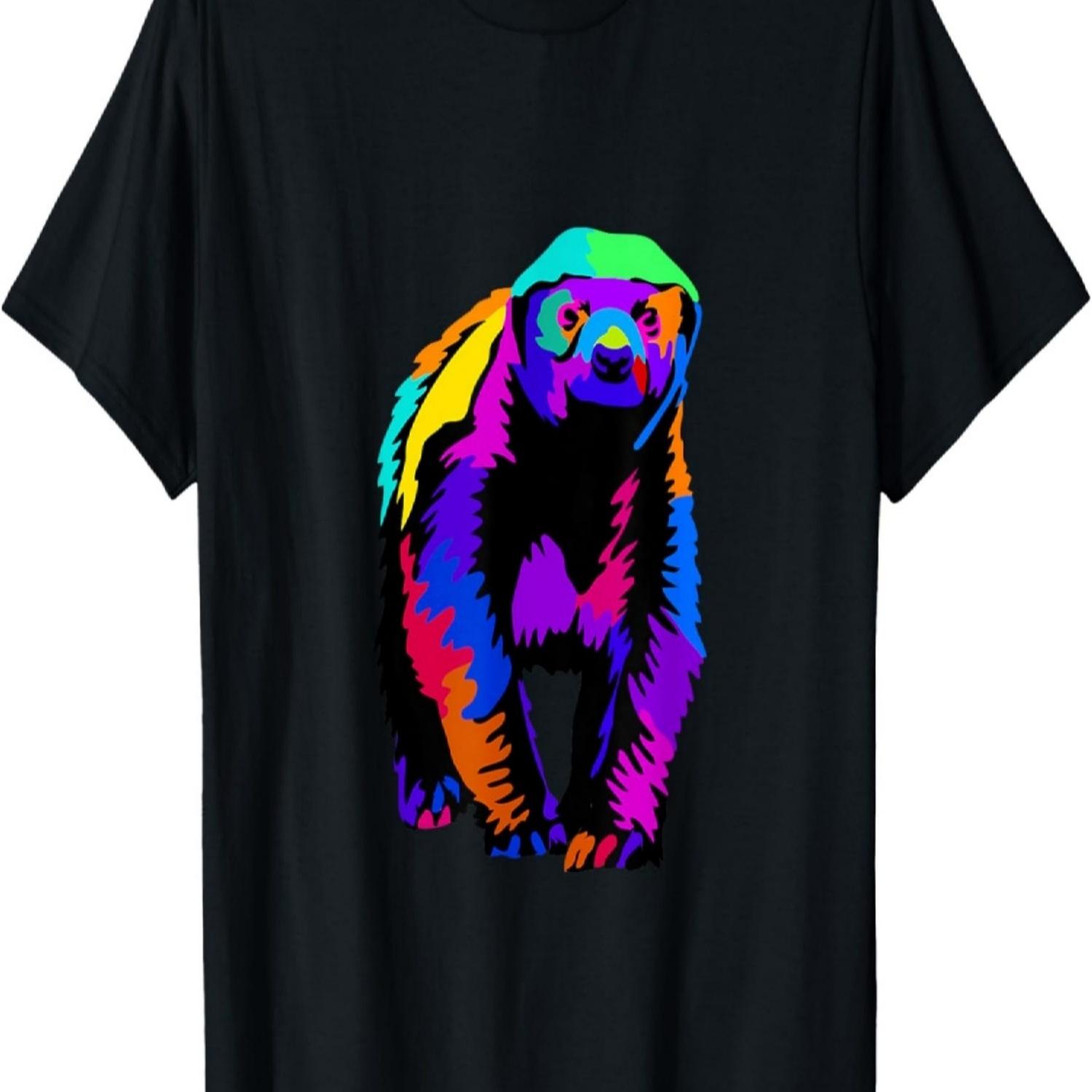 Pop Art Honey Badger Shirt Wild Zoo Animal Lover Zookeeper T-Shirt S