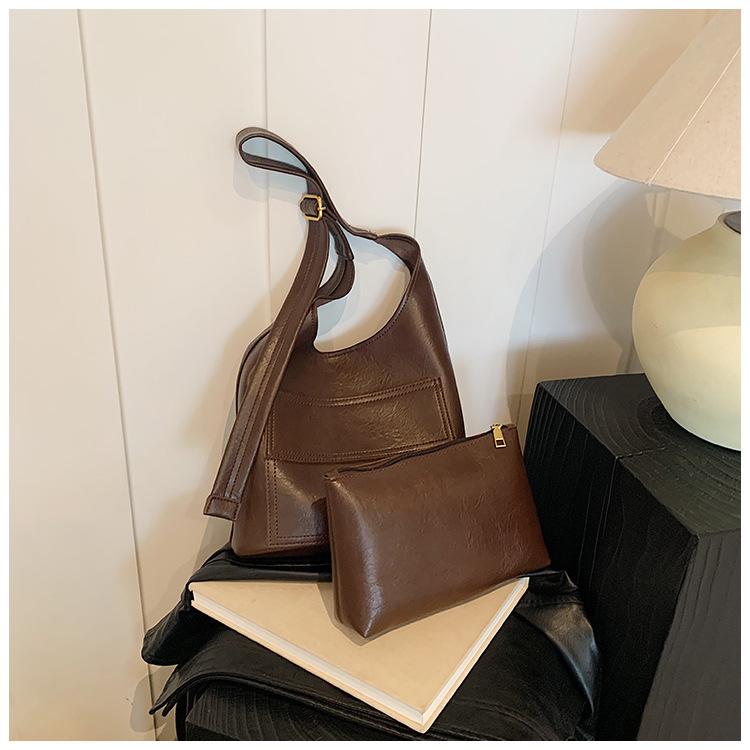 

Повседневная женская сумка для шоппинга, большая вместимость, 2024, новая ретро-сумка для осени и зимы, высококачественная универсальная сумка для покупок через плечо