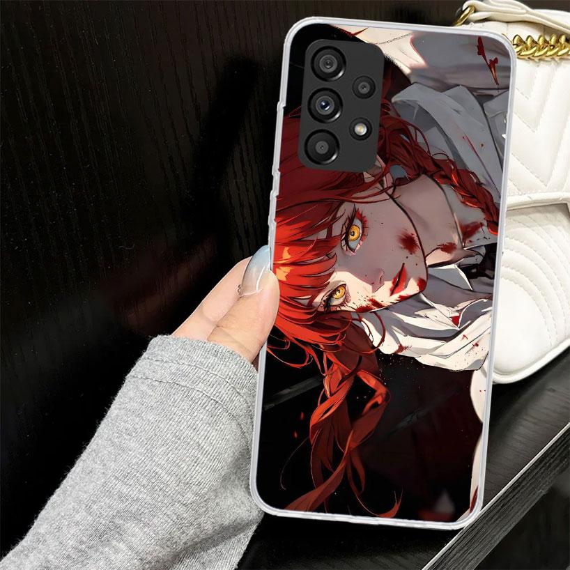 C-Chainsaw Mans Makima Case for Samsung Galaxy A52 A42 A32 A22 A12 A51 A50 A02S Phone Cover A41 A31 A21S A40 A30S A20E A10S A71