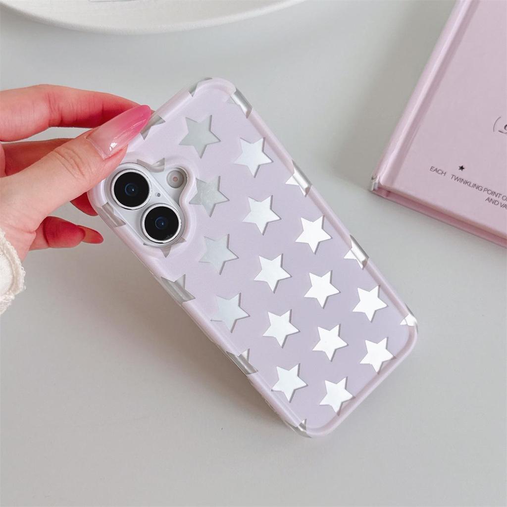 Dopamine Matte Star Anti-Fall Phone Case for iPhone 15/16/17 ProMax