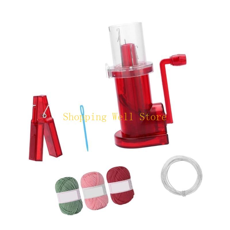 KX4B Hand Cranked Knitting Machine Knitting Mill Machine Manual Cord Knitter With Yarn Needle Cord for Bracelets Braiding