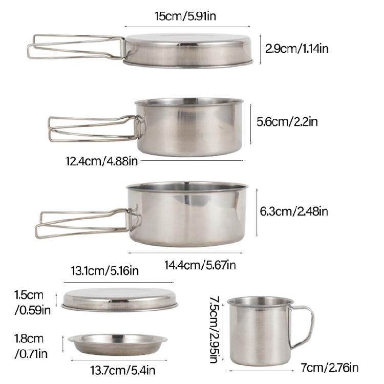 8lots Outdoor Cookware Heat Resistant Pan Handle Picnics Hiking Tableware for Picnics, Camping