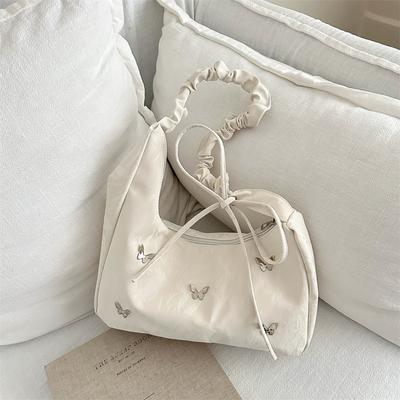 Butterfly Large-Capacity Bag Autumn Shoulder Armpit Bag Fashion Foreign Commuter Pleated Messenger Bag