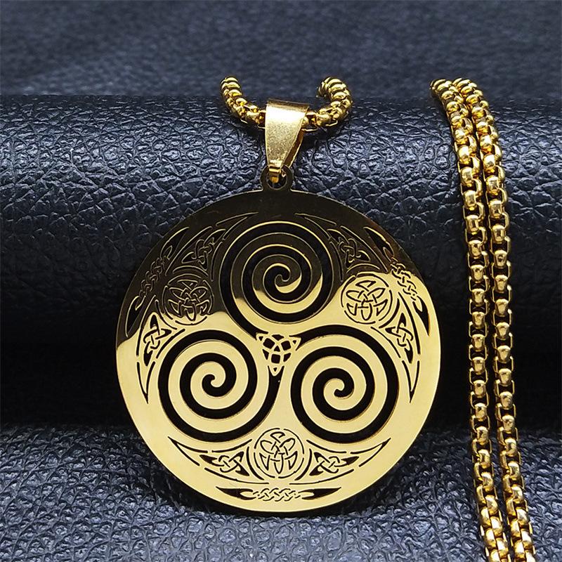 Stainless Steel Witchcraft Vortex Necklace Viking Necklace Jewelry Accessory