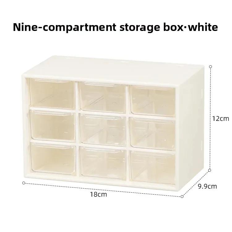 

Прозрачный 9-ячеечный ящик для хранения, настольный органайзер для косметики, канцелярских товаров, ювелирных изделий, шкафчик из прозрачного пластика 18X10X12CM белый