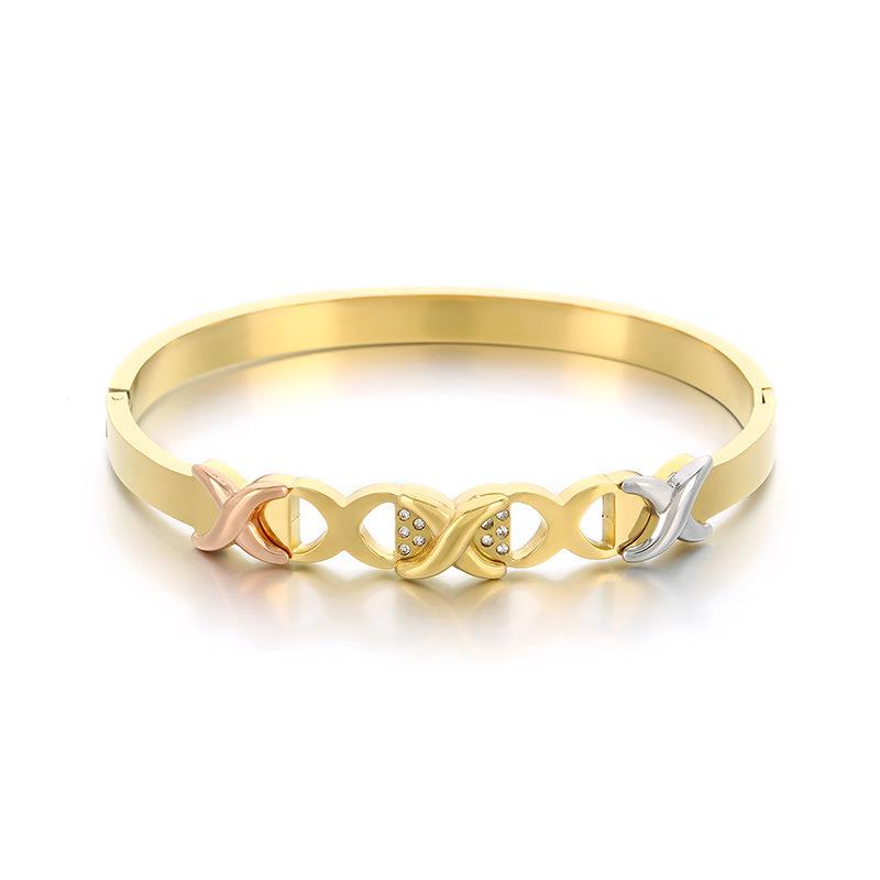 18K Gold-Plated Twisted Knot Stainless Steel Bracelet