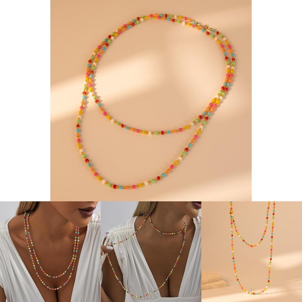 2023 Stylish Colorful Geometric Bead Necklace For Women Fashion Forward Accessory For Birthdays And Celebrations