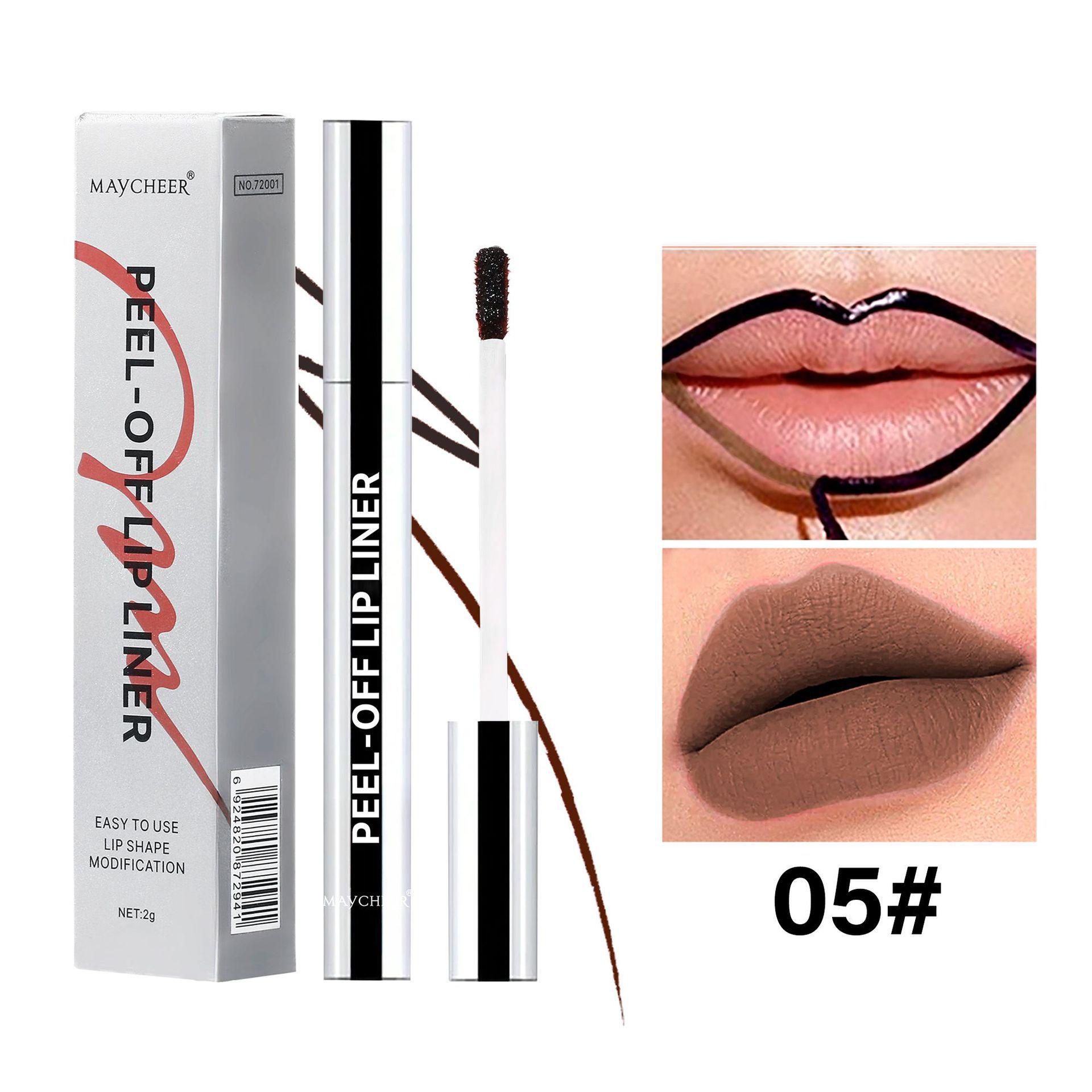 Maycheer Long-lasting Peel-off Lip Liner & Lipstick - Matte Finish, Stain-resistant, Brightens Skin 2ml