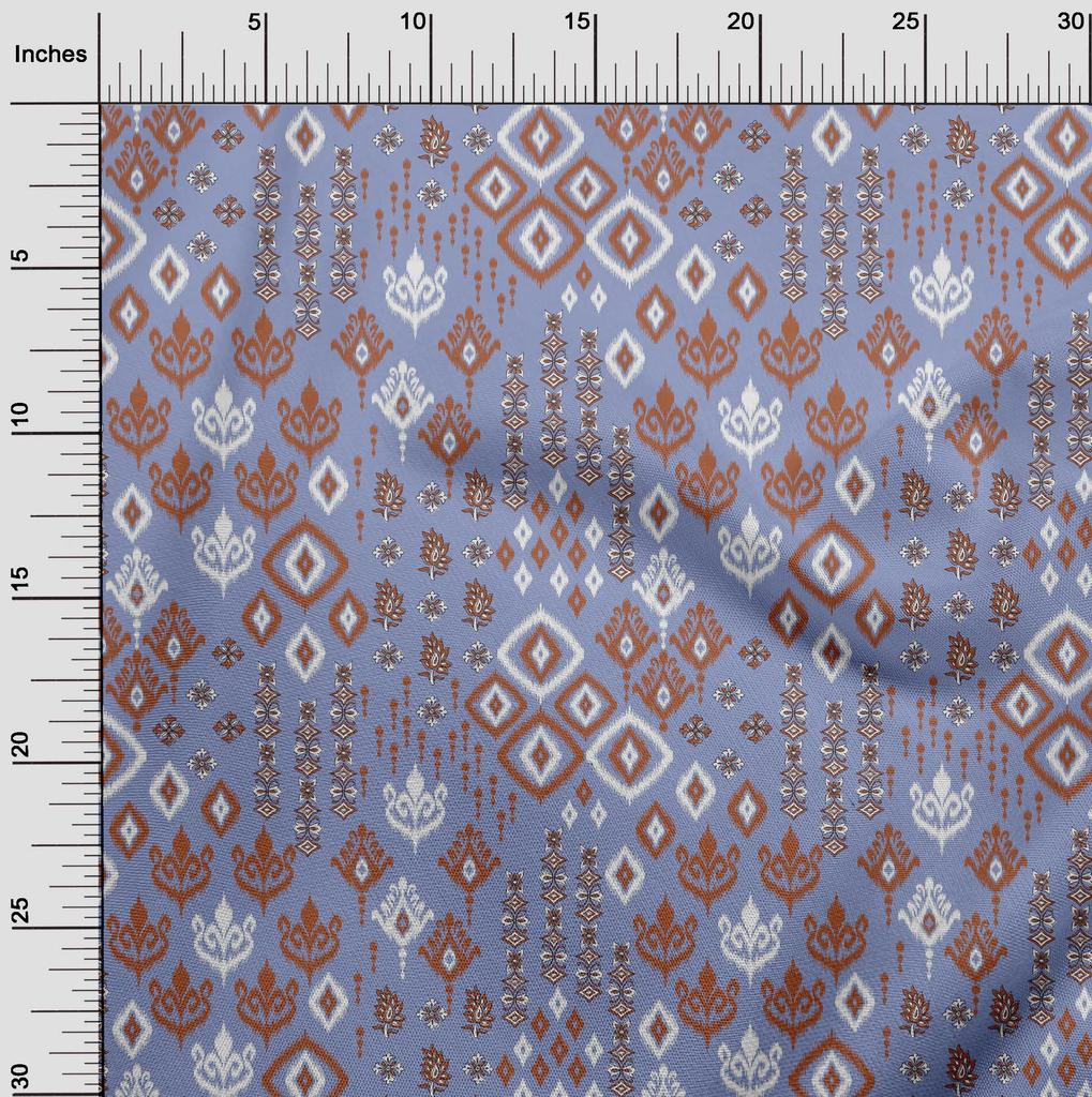 oneOone Cotton Flex Fabric Block & Geometric Ikat Print Fabric By The Yard 40 Inch