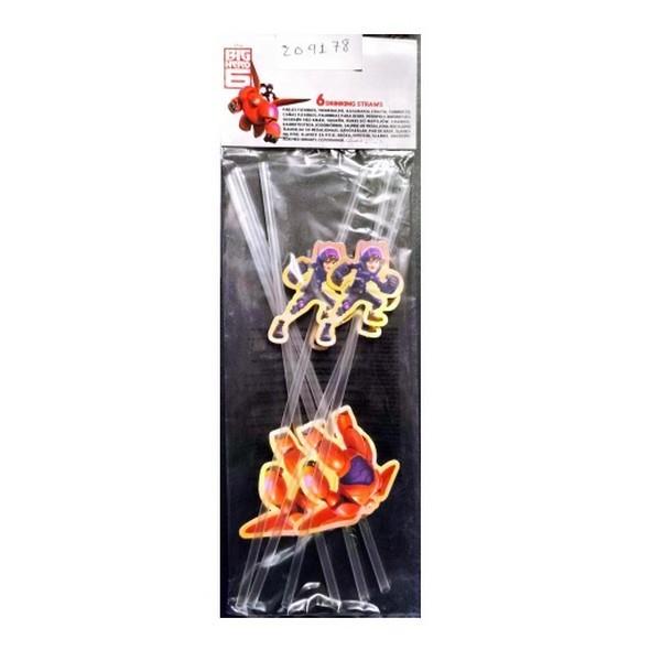 Big Hero 6 Cut Out Disposable Straws (Pack of 6)
