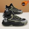 Herren High-Top Winter-Sneakers - Baumwolle, Samtgefüttert, Dick, Warm, Fellintegrierte Schneestiefel