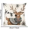 Christmas Pillow Cover Christmas Tree Elk Snowman Printed Cushion Cover Decorative Cushion Holiday Gift