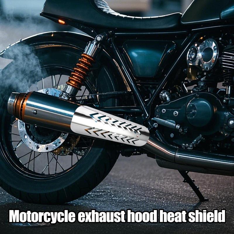 Exhaust Pipe Heat Shield Anti-Scald Motorcycle Pipe Cover Abrasion-Proof Quick-Install Non-Slip Motorbike Accessories For