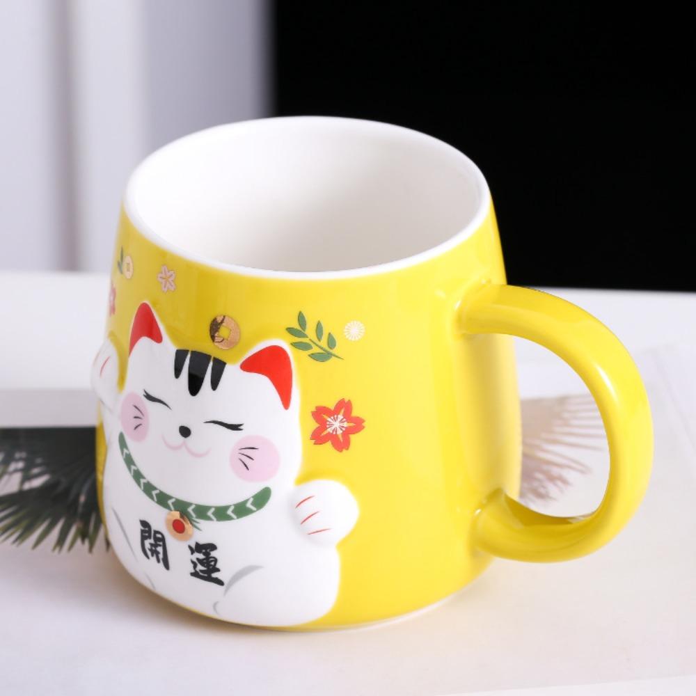 Mug Mug with Lid Spoon Lucky Cat Couple Office Student Ceramic Eco-friendly Business Gift Mug