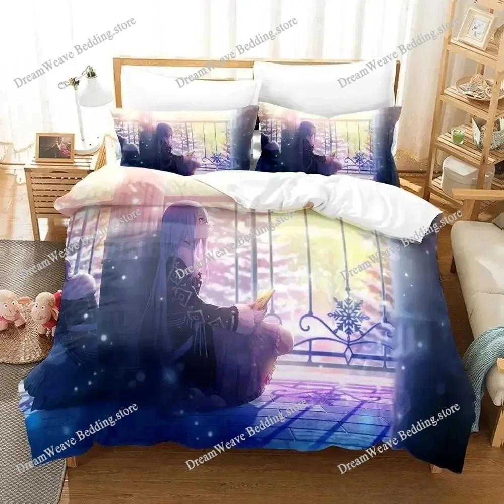 Yoisaki Kanade Bedding Set Cartoon Anime Three-piece Set Adult Kid Bedroom Duvetcover Sets 3D Kawaii Girl Colcha De Verano Cama