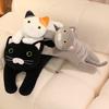 30/50/70cm Lying Cat Plush Throw Pillow Cute Black CatGrey Cat Pillow Sofa Cushion Leg Pillow Sleep Companion Gift