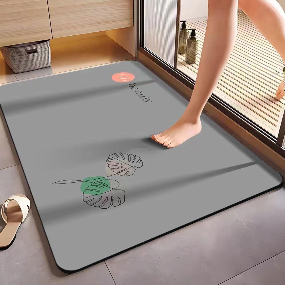 Soft Diatom Mud - Simple Wind Bathroom Absorbent Toilet Non-slip Quick-drying Foot Mat Door Mat Toilet Household Customizable