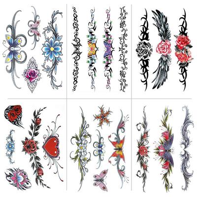 Caesarean Section Scar Covering Strip Colored Flower Th Waterproof Flower Arm Tattoo Sticker Set Tattoo